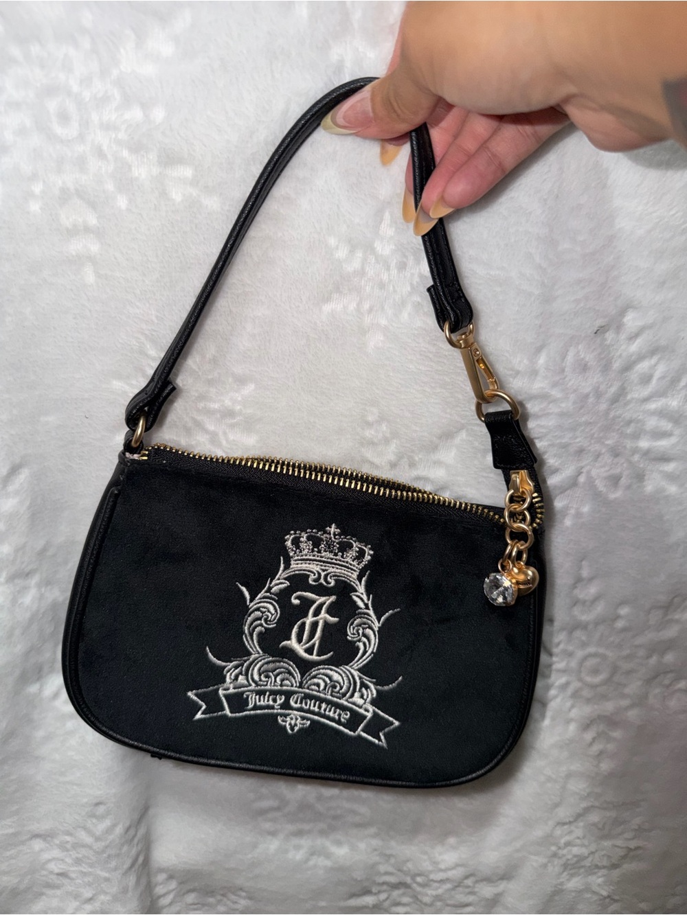 Juicy Couture mini black wristlet handbag
